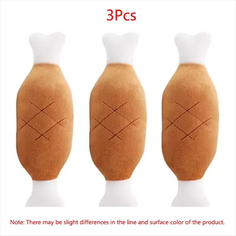 Chicken Leg Plush Squeaky Dog Toy Interactive Bone Chew Toy for Dogs & Cats