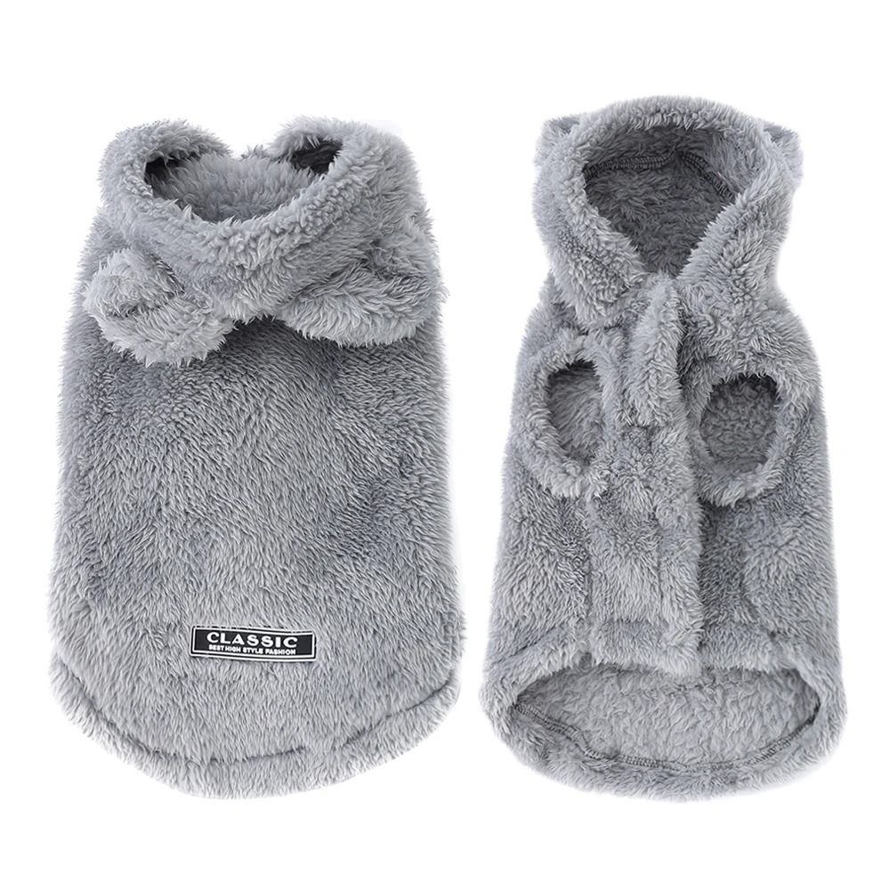 Cozy Fleece Pet Hoodie for Small & Medium Dogs and Cats Winter Sweater Coat