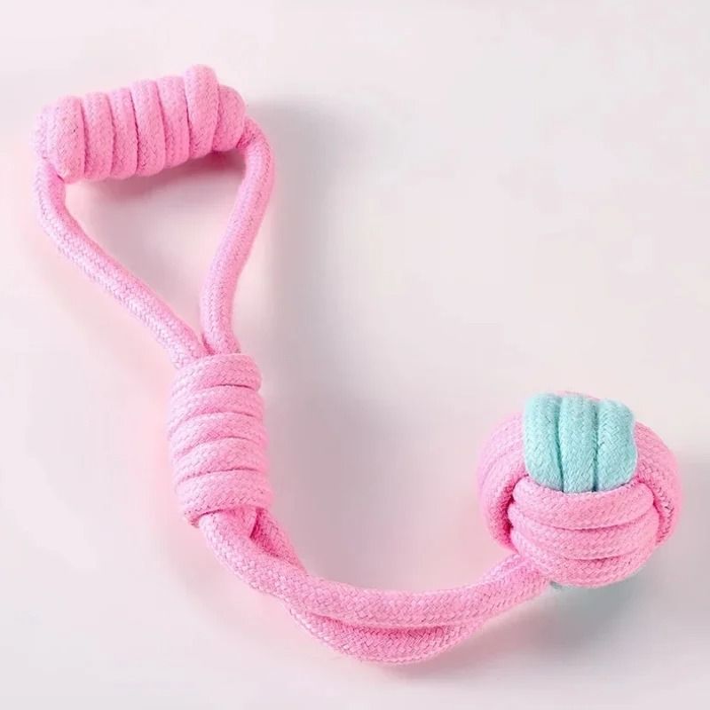 Interactive Cotton Rope Ball Dog Toy for Chewing, Tugging & Dental Cleaning