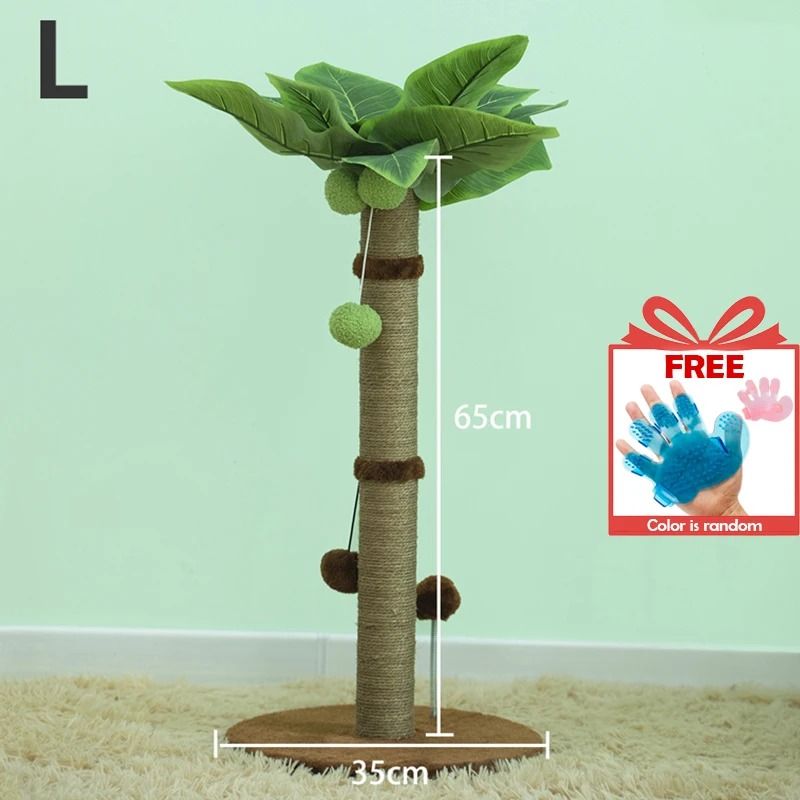 Tall Sisal Cat Scratching Post with Interactive Hanging Ball Toys