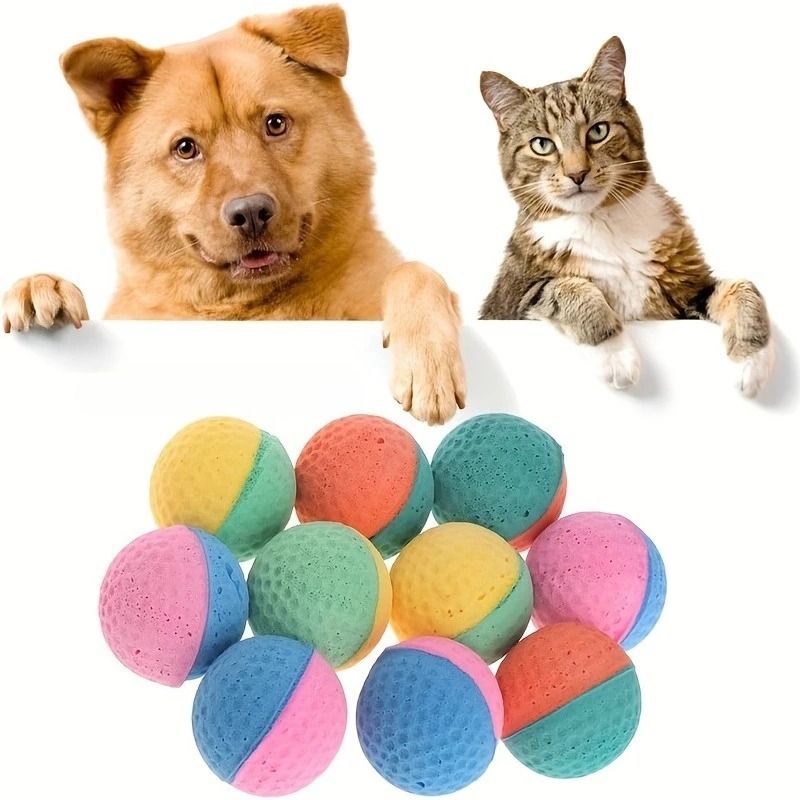 BouncePaws Soft Foam Cat Balls - Interactive Quiet Chase Toys for Cats & Kittens