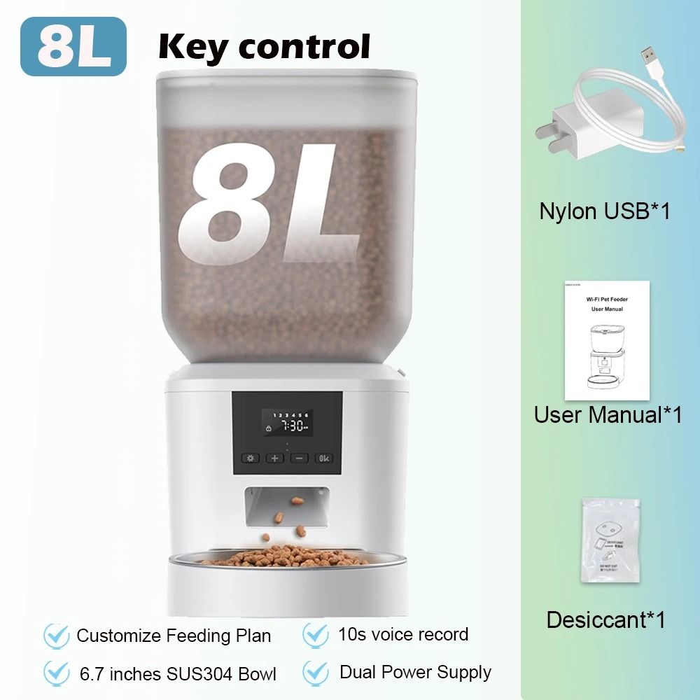 Furpipi 8L WiFi Automatic Pet Feeder with Camera