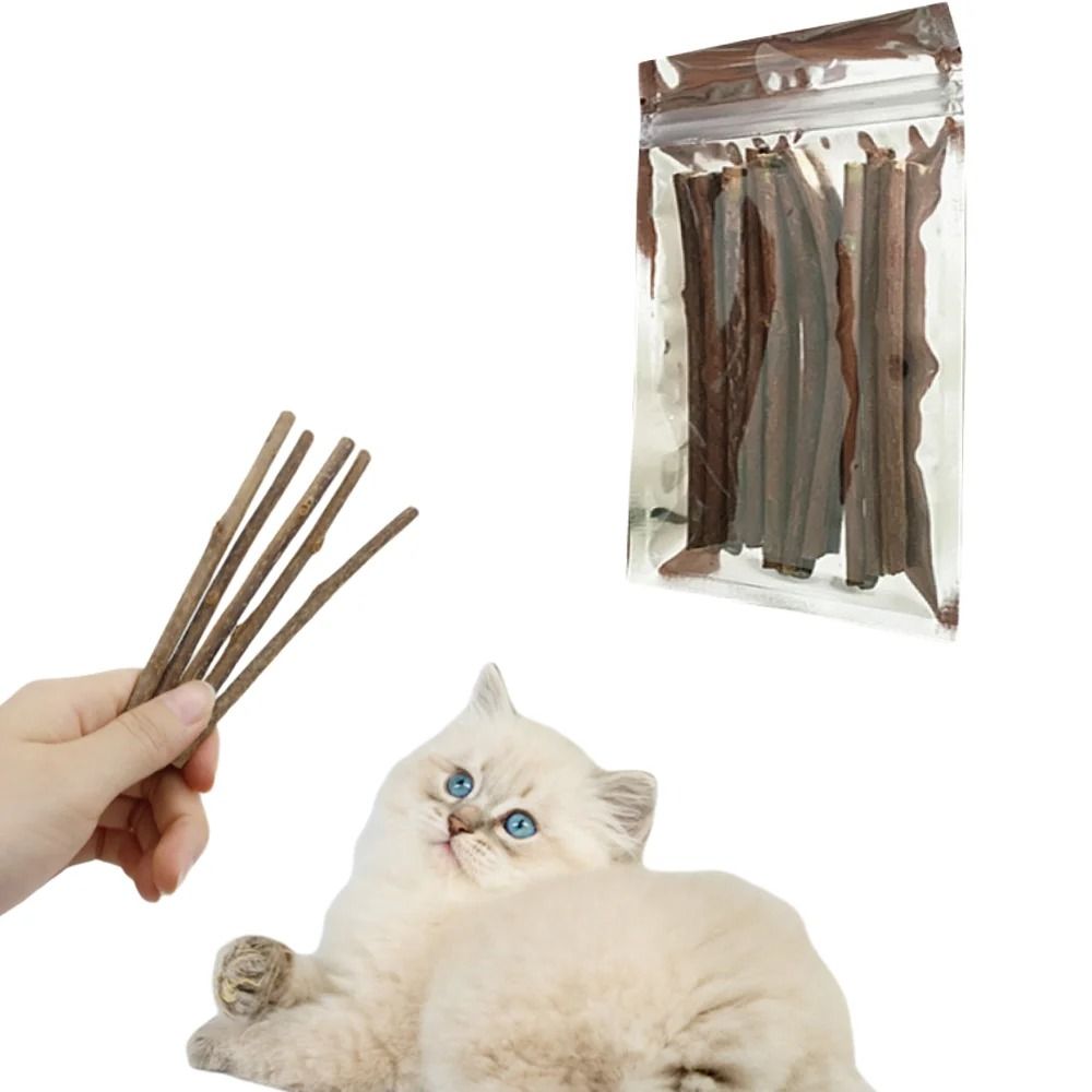 Natural Matatabi Cat Chew Sticks Dental Cleaning Toy for Kittens & Adult Cats