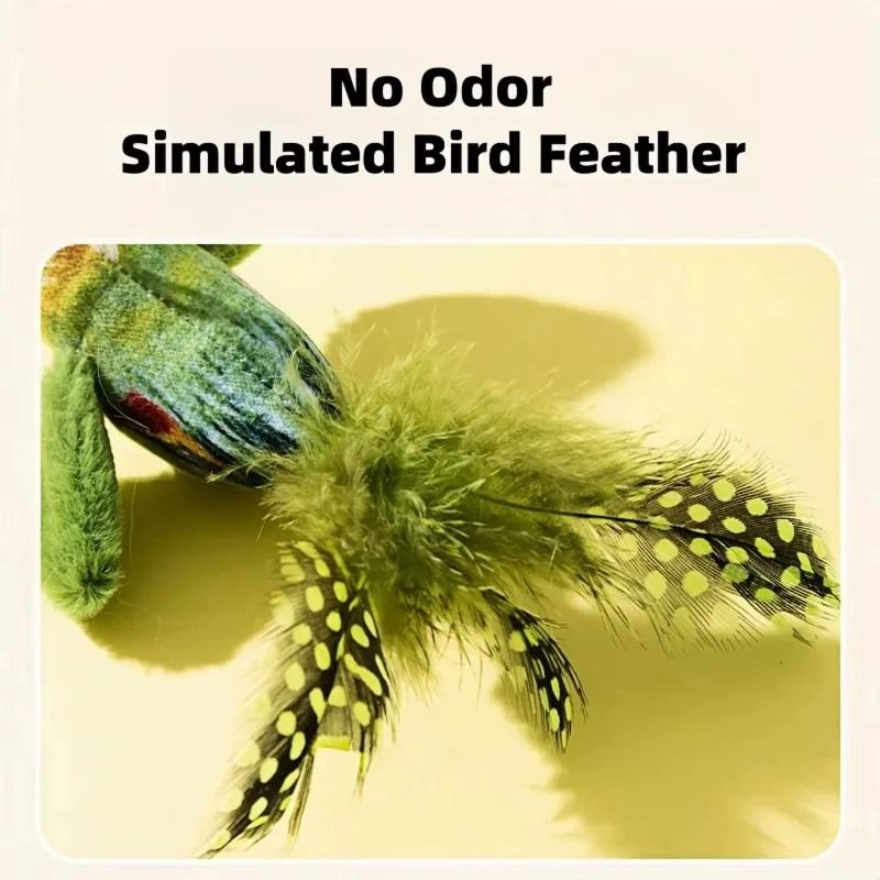 Interactive Chirping Bird Cat Toy with Catnip & Plush Hunting Instinct Stimulation
