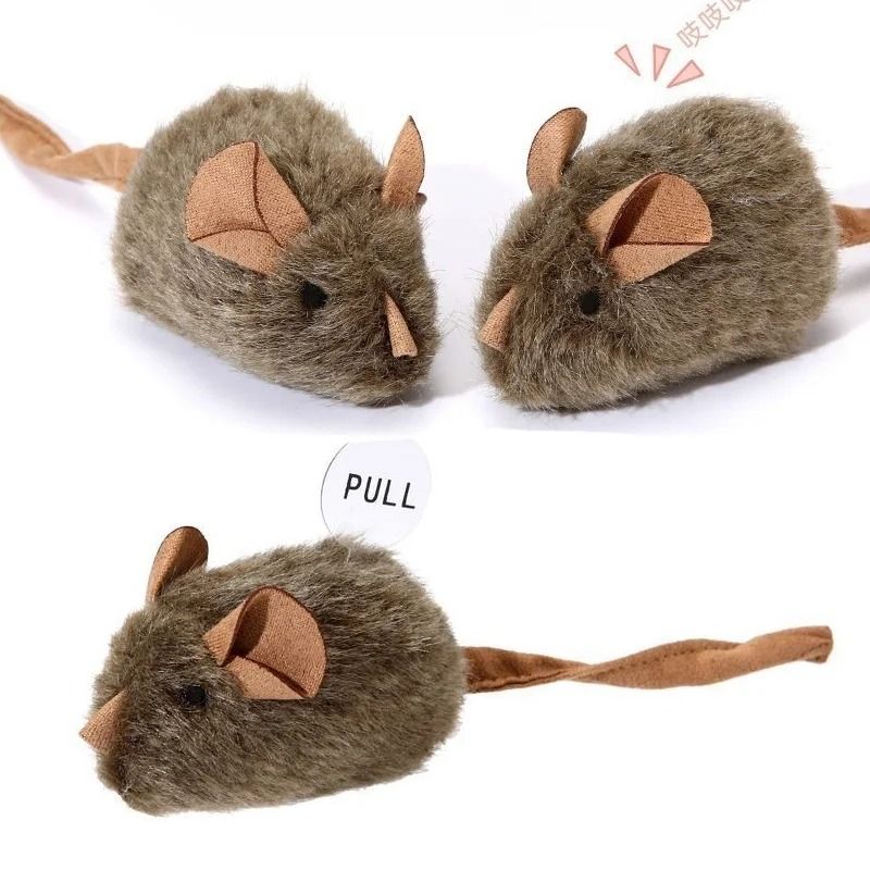 Smart Squeaky Mouse Cat Toy Interactive Plush Hunting & Self-Play Teaser