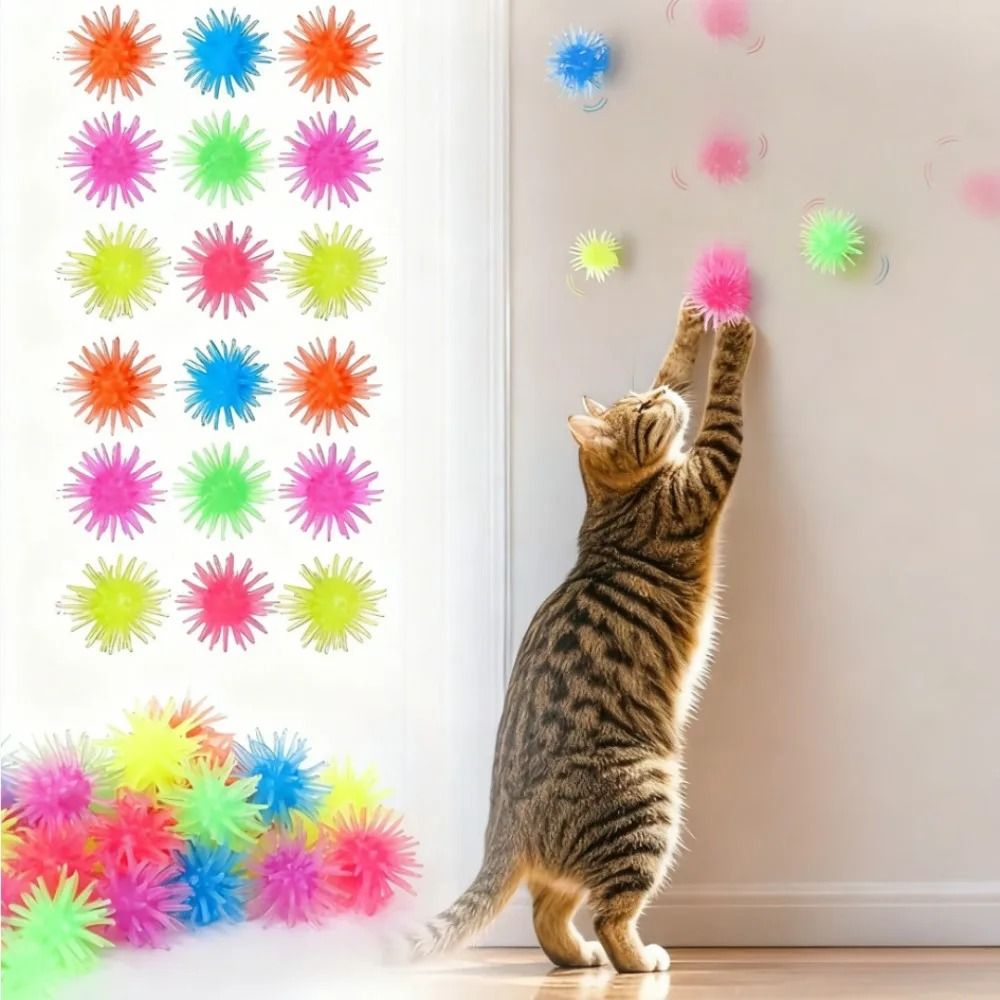 Colorful Interactive Cat Ball Set Automatic Rolling Play Toys for Indoor Cats & Kittens