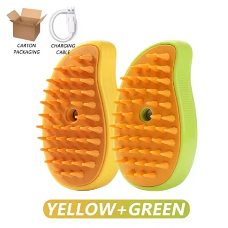 3-in-1 Steam Pet Grooming Brush with Spray, Massage & Hair Removal for Cats & Dogs