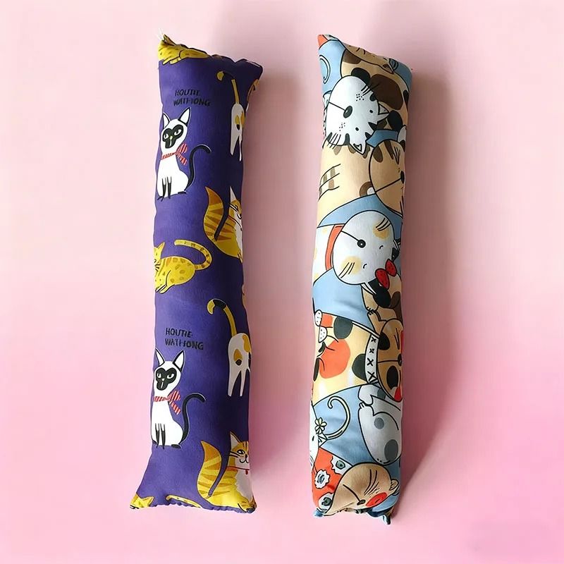 Cat Grass Plush Chew Pillow Interactive Catnip Kicker Toy for Indoor Cats