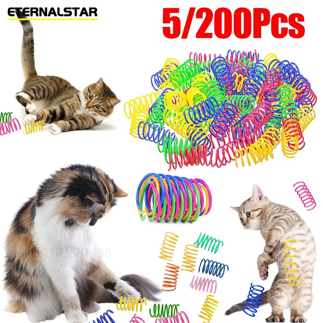 Colorful Spiral Cat Spring Toys for Interactive Indoor Hunting & Play
