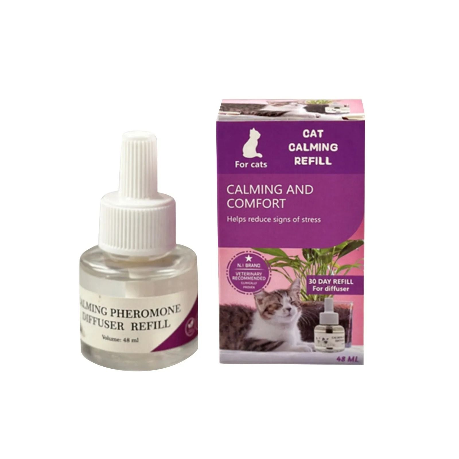 CalmPaws 48ML Cat Pheromone Diffuser Starter Kit – Plug-In Calming Solution for Stress Relief & Relaxation