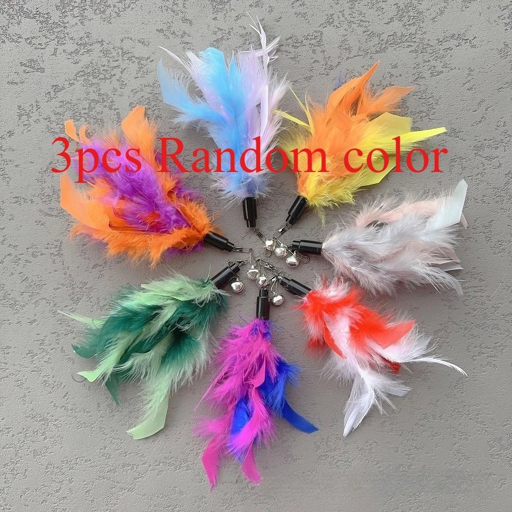 FlutterFeather Cat Wand Refill Set – Replacement Feather Attachments for Interactive Cat Teaser Toys