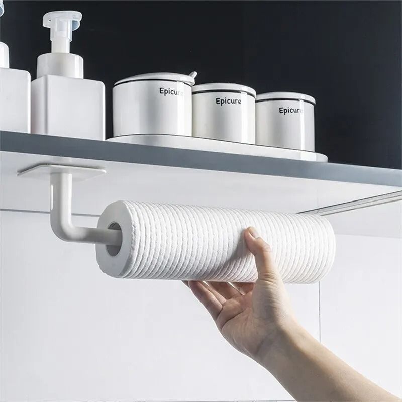 SpaceSaver No-Drill Kitchen Hook Rack – Traceless Wall Storage Holder Set (2 Pieces)