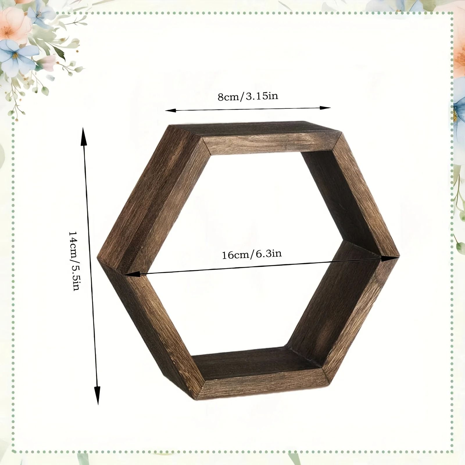 Hexagon Floating Wall Shelf for Bathroom and Bedroom Decor