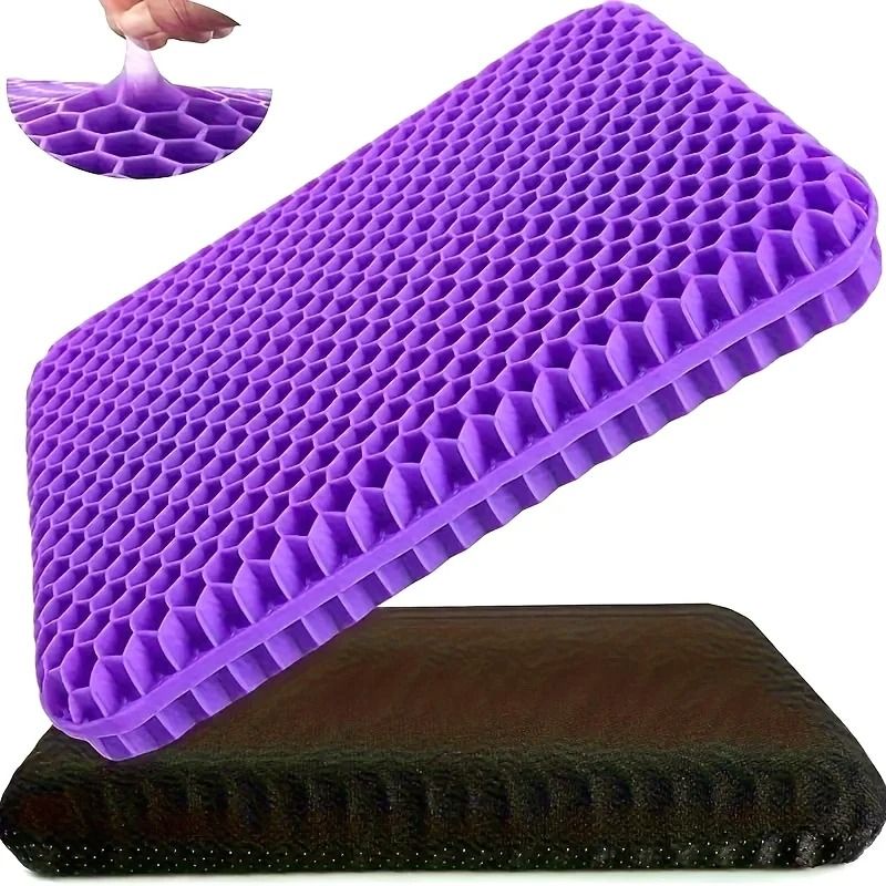 Thick Honeycomb Gel Seat Cushion with Plush Cover for Office Chair Car and Wheelchair