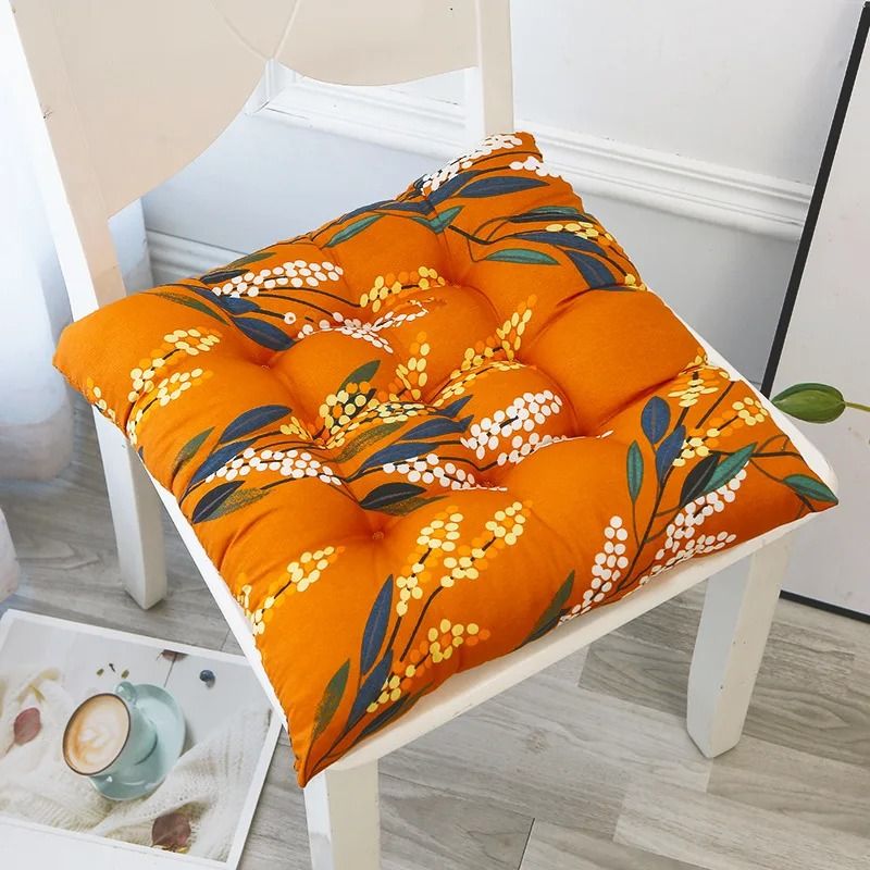 Soft Breathable Square Chair Cushion Modern Solid Color Seat Pad for Home Office Dining