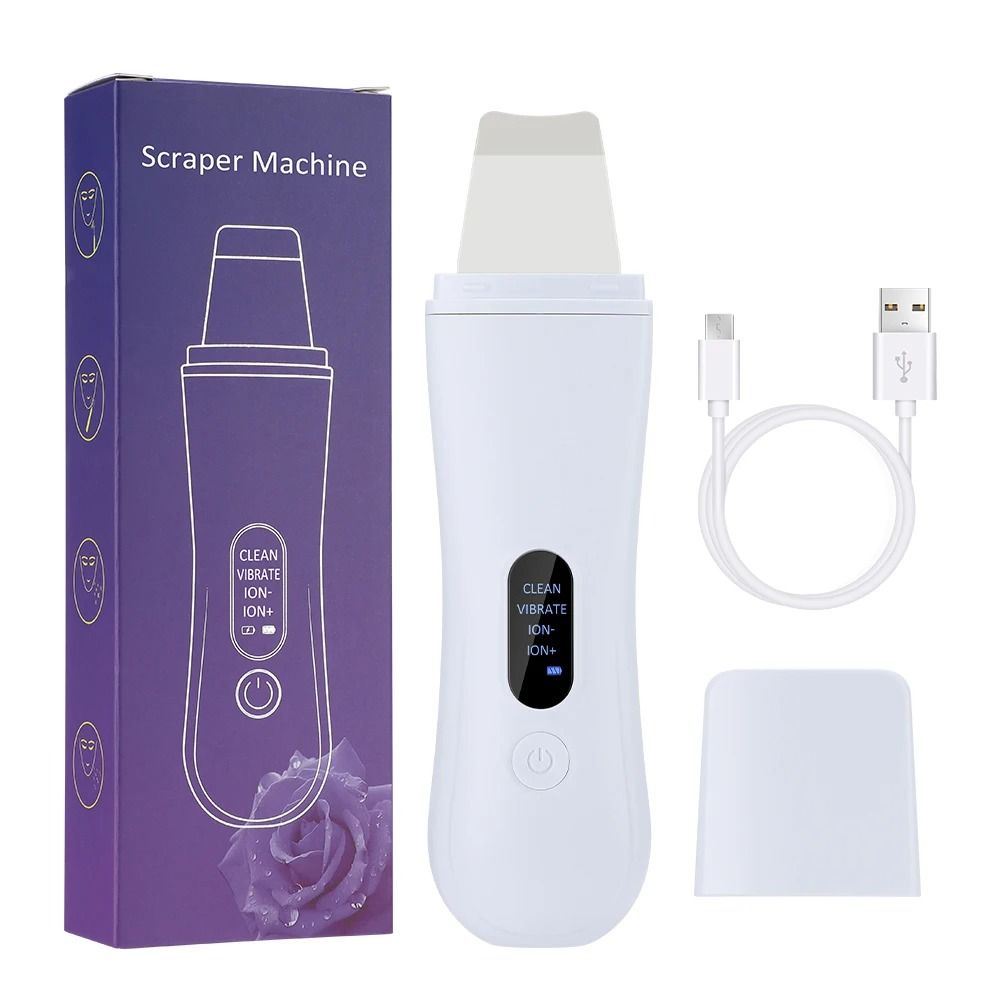 Ultrasonic Skin Scrubber Face Spatula Blackhead Remover & Deep Pore Cleaner