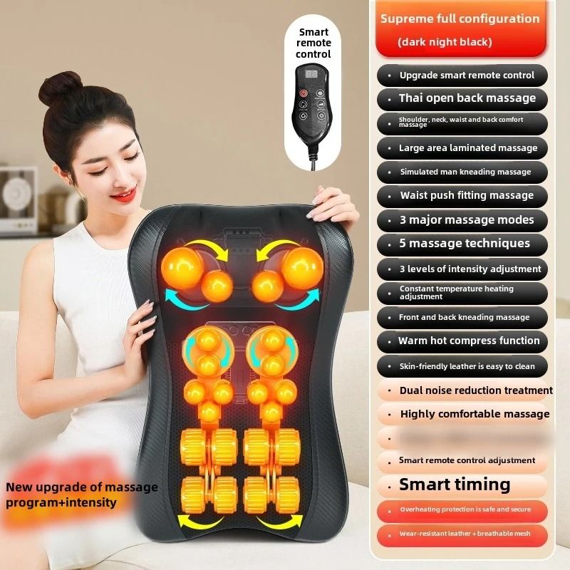 Electric Shiatsu Neck and Back Massage Pillow with Heat