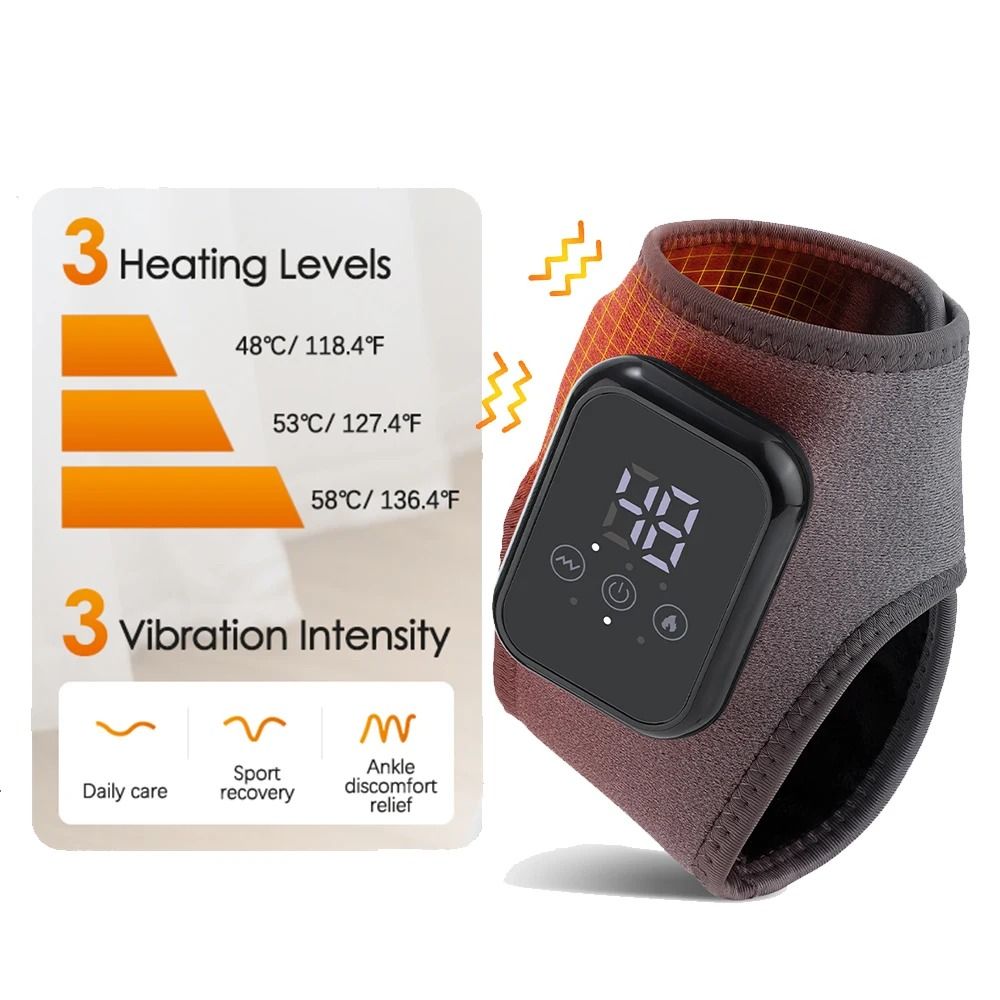 Cordless Heated Ankle Wrist and Foot Massager with Vibration