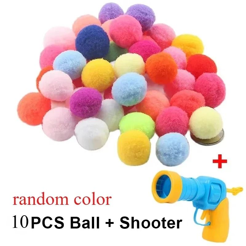 Interactive Cat Ball Launcher Toy with Plush Balls for Indoor Play