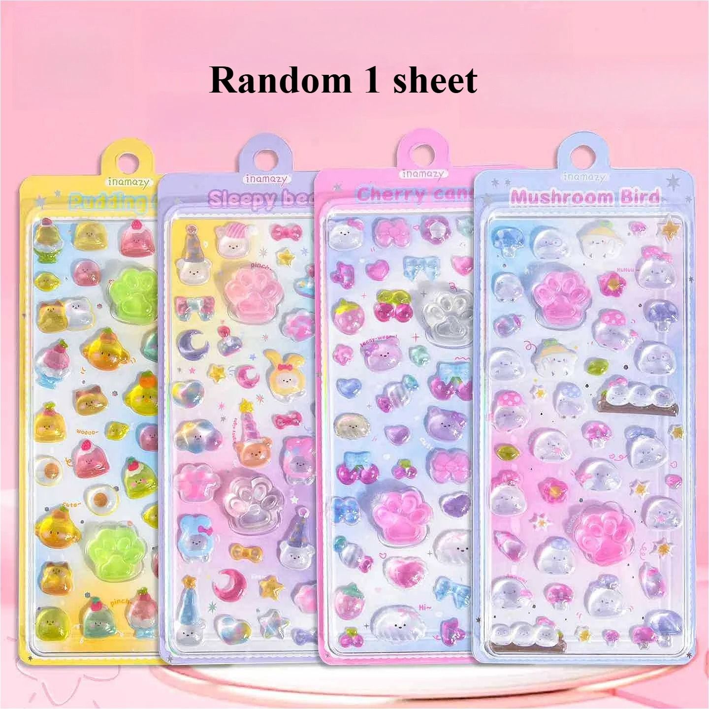 Kawaii 3D Crystal Cat Paw Squishy Sticker for Phone Cases Water Bottles Journals and DIY Crafts