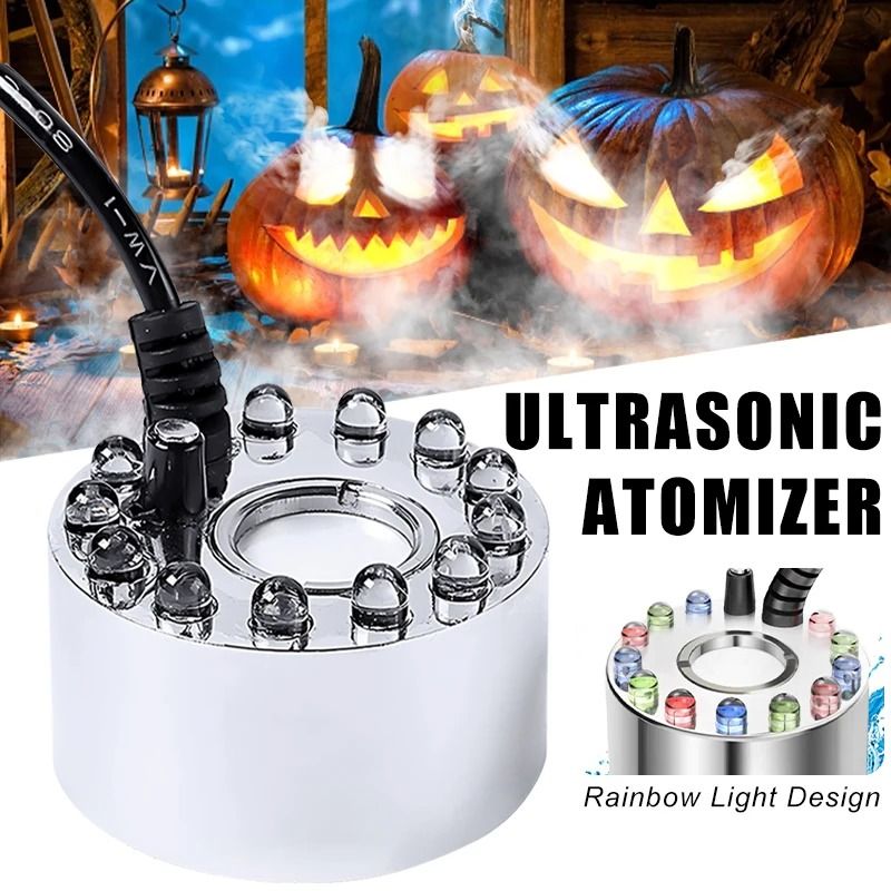 Mini LED Water Fogger Mist Maker with Pumpkin Light for Halloween Fountains Ponds & Party Decorations