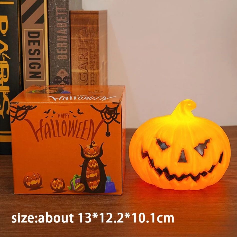 Ghost Face Pumpkin LED Lantern Halloween Candle Light