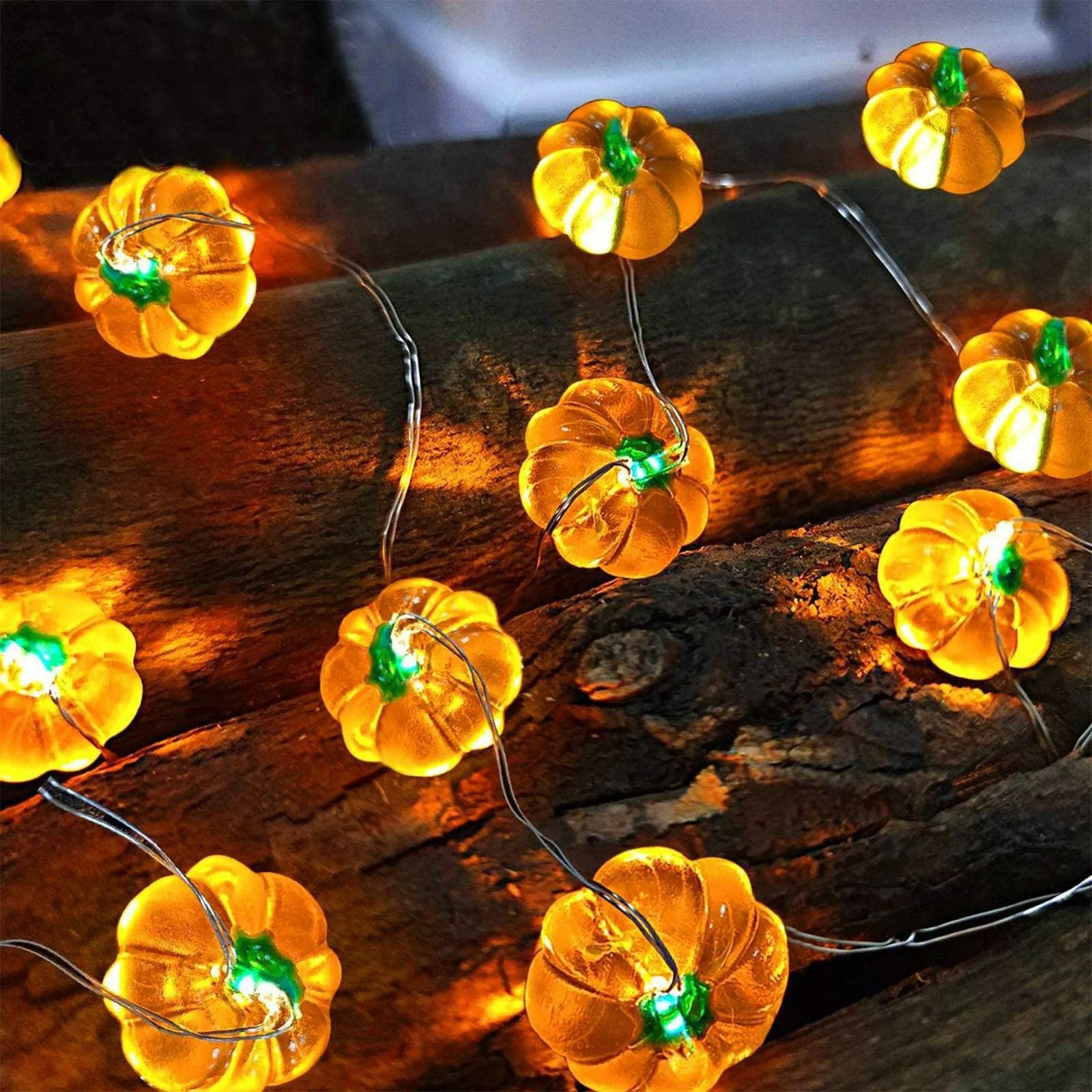 USB Halloween LED String Lights Pumpkin Eyeball Spooky Party Decor