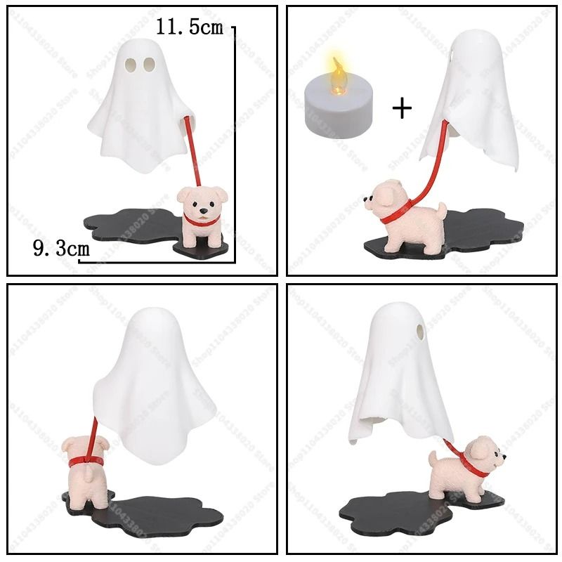 Cute Ghost Dog LED Night Light Halloween Desk and Bedroom Decor