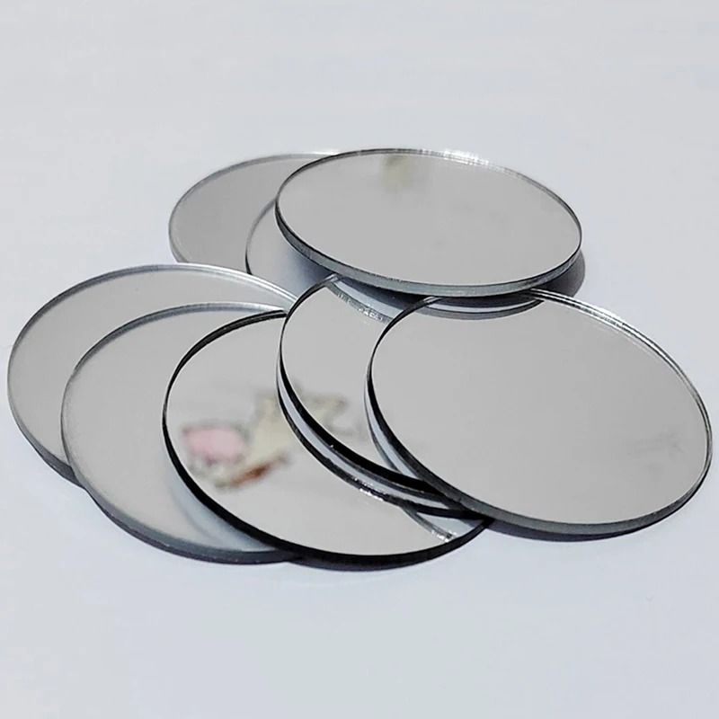 10 Piece Round Acrylic Mirror Wall Stickers Self Adhesive Decorative Mirror Set