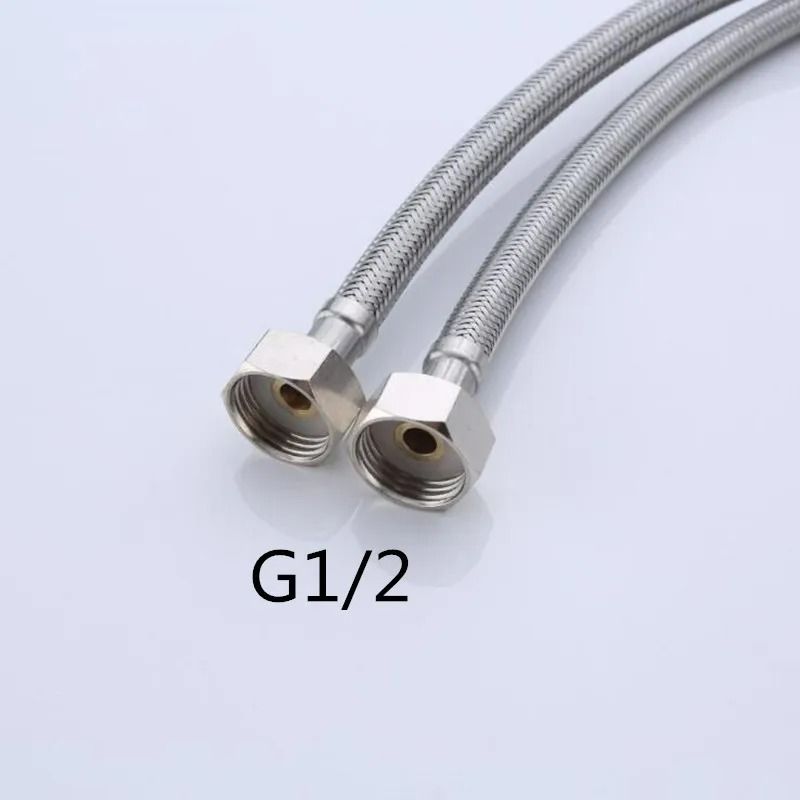 2 Piece Stainless Steel Flexible Faucet Water Supply Hose Set
