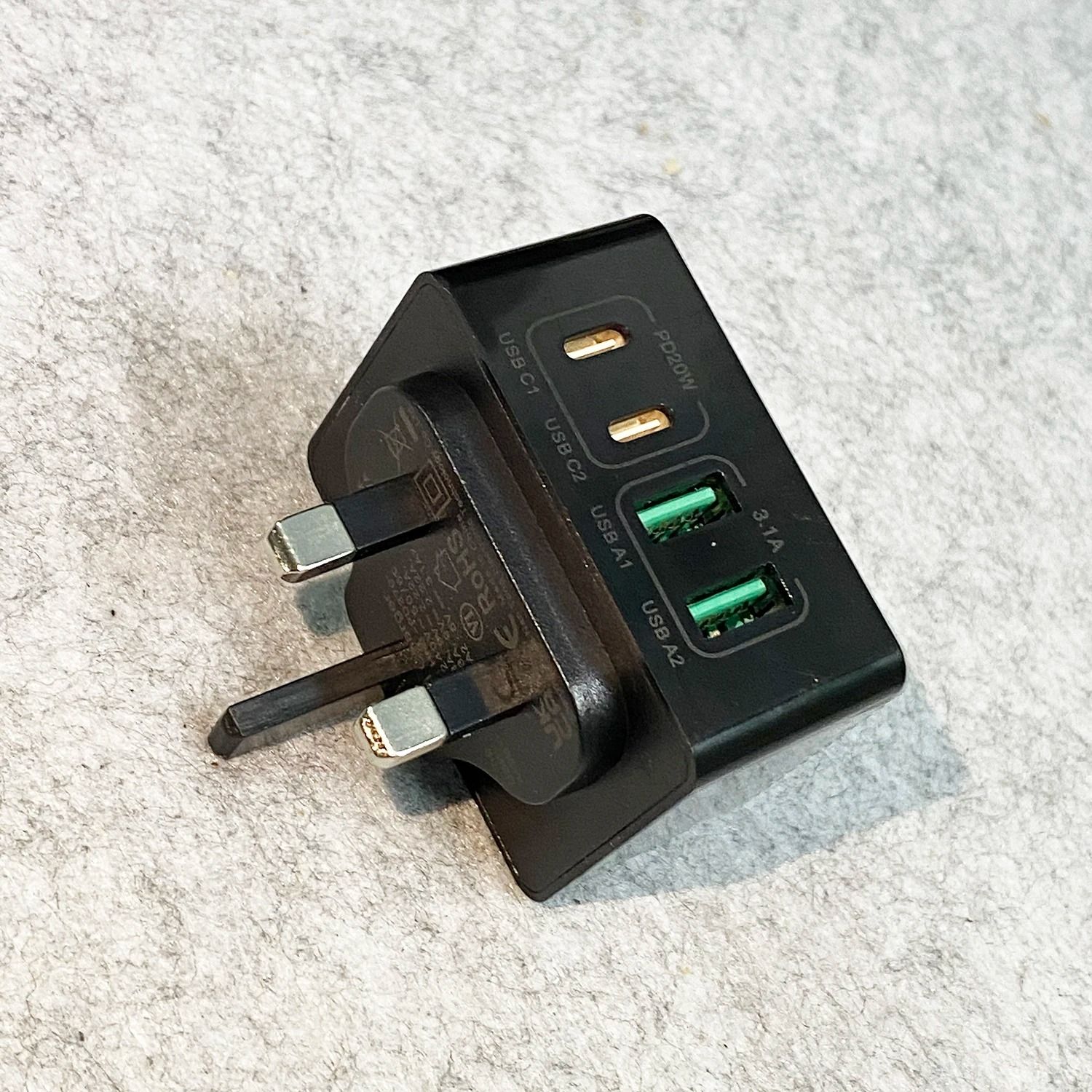 40W Four Port USB C and USB A Wall Charger