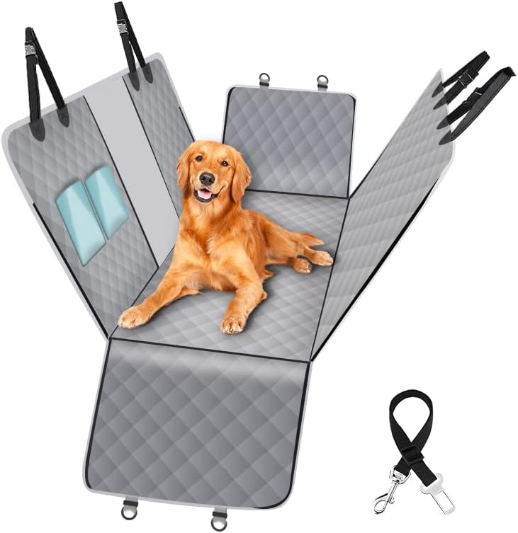PETRAVEL Waterproof Dog Car Seat Cover - Hammock-Style Pet Travel Mat with Back Seat Protection & Safety Carrier Design