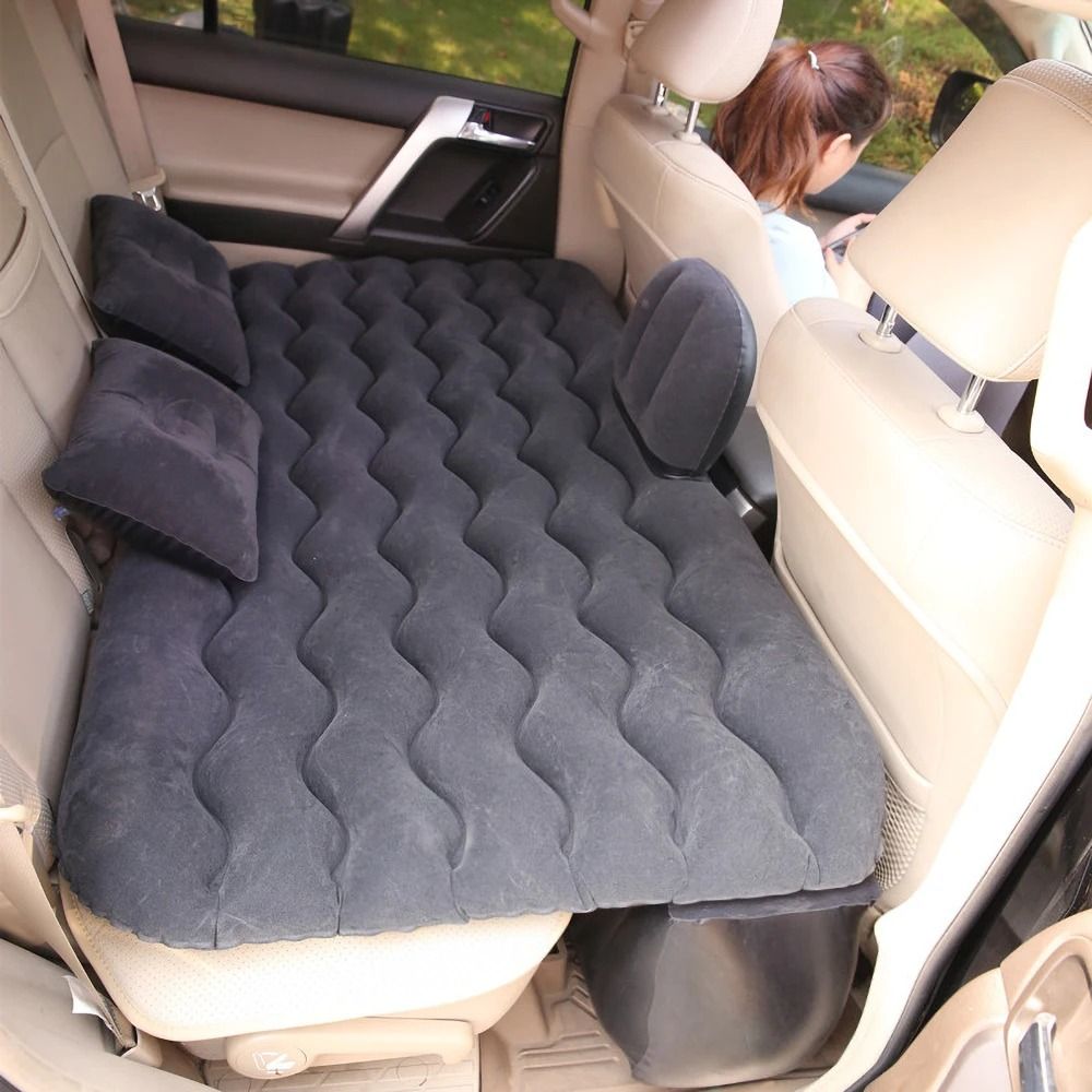 Car Air Inflatable Travel Mattress for Back Seat with Pillow and Pump for Camping and Road Trips