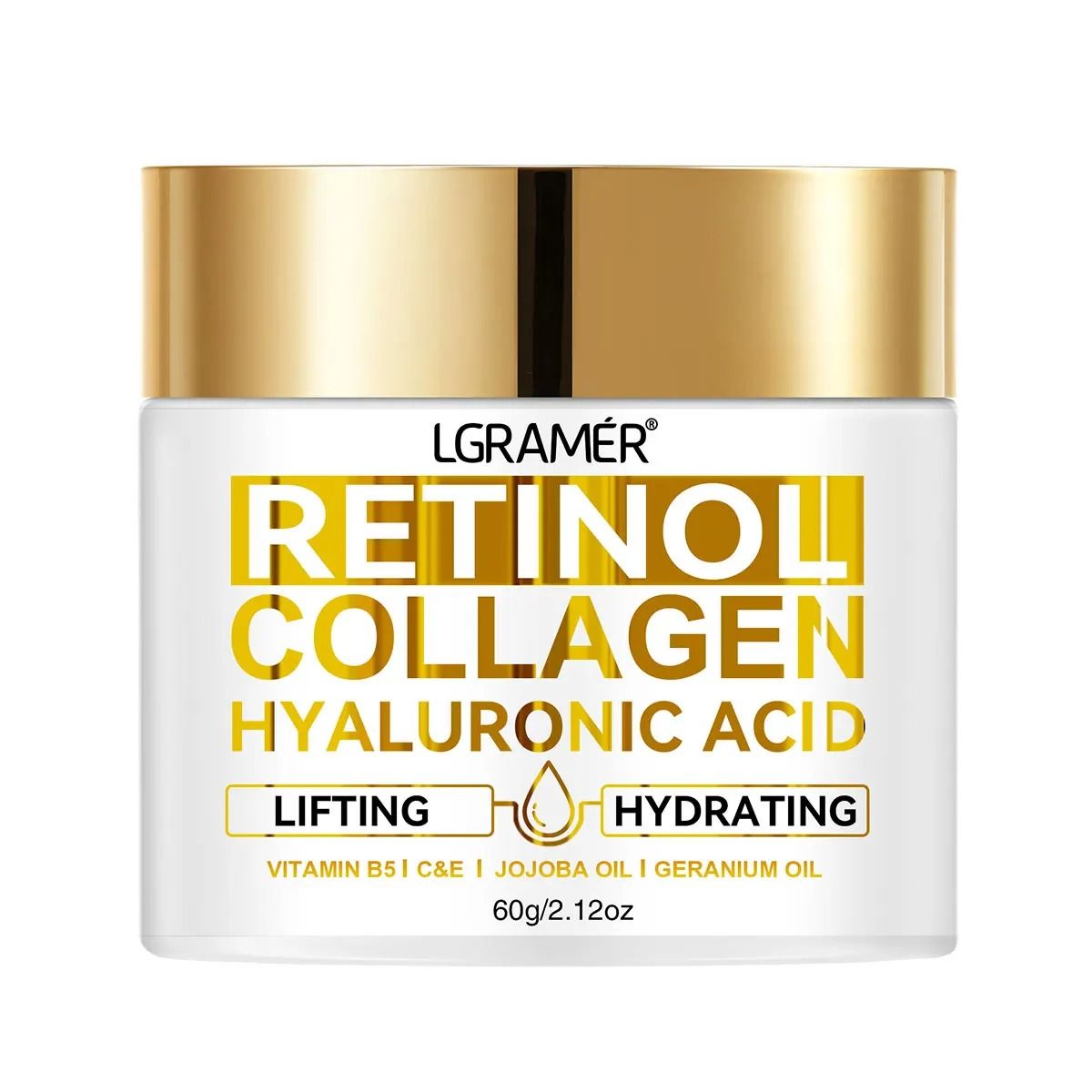 Retinol Face Cream with Collagen and Hyaluronic Acid for Moisturizing and Anti Wrinkle Skin Care