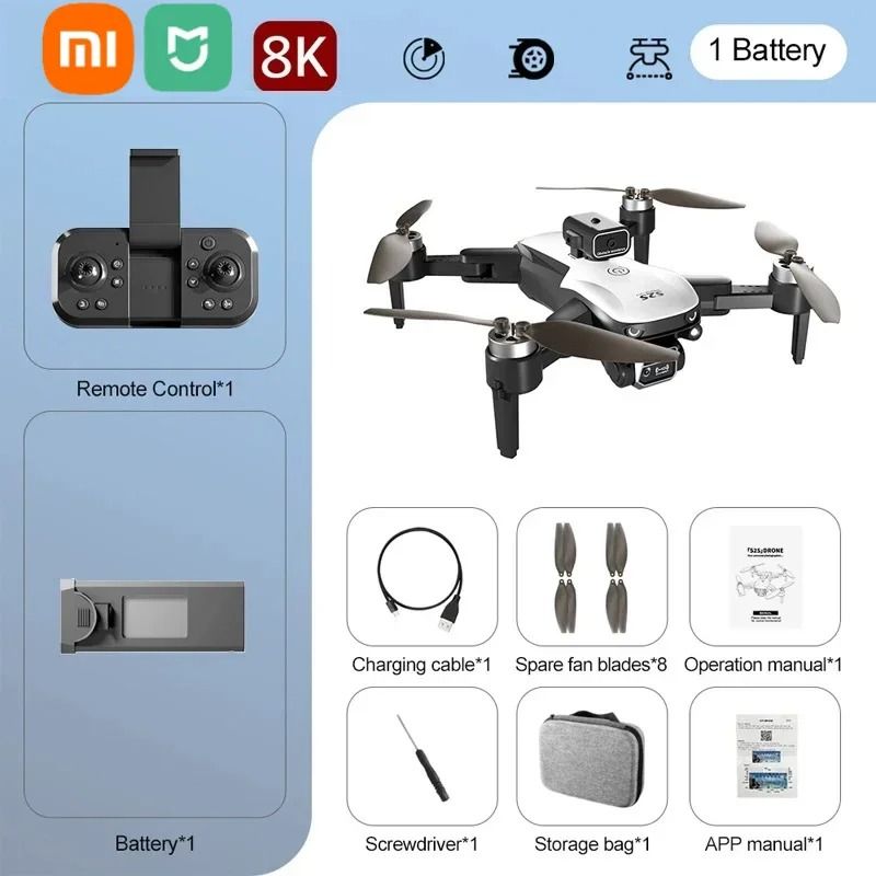 Mijia S2S 8K Drone with 5G GPS - Professional Dual Camera Brushless Drone with Omnidirectional Obstacle Avoidance