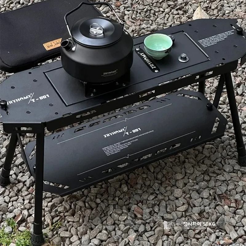 Tryhomy Tactical Folding Camping Table Lightweight Aluminum