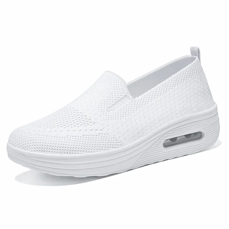 Lightweight Air Platform Slip On Sneakers for Women Casual Comfort Walking Shoes with Wedge Heel