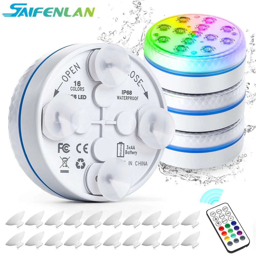 Waterproof Submersible LED Pool Light with Remote Control an | Inspire ...
