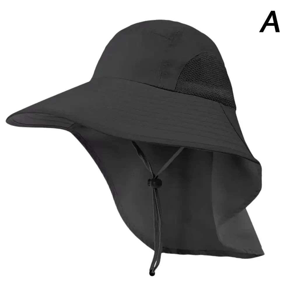 Wide Brim Sun Hat with Neck Flap and Adjustable Fit for Outdoor UV Protection