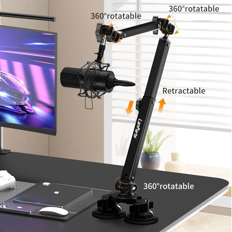 Adjustable Mic Boom Arm with Desk Mount and Detachable Riser | Inspire ...