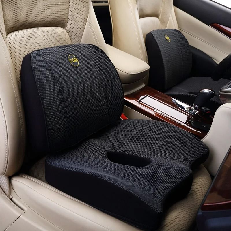 Orthopedic Memory Foam Seat Cushion Set for Car Office and Lumbar Back Support