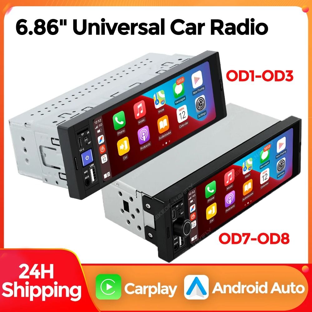 MEKEDE 686 Inch 1Din Carplay Android Auto MP5 Car Radio | Inspire Uplift