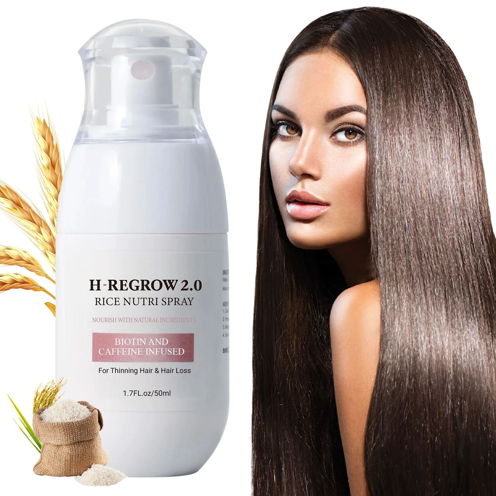 Rice Water Hair Spray for Thinning Hair Strengthening Nourishing 100 ml
