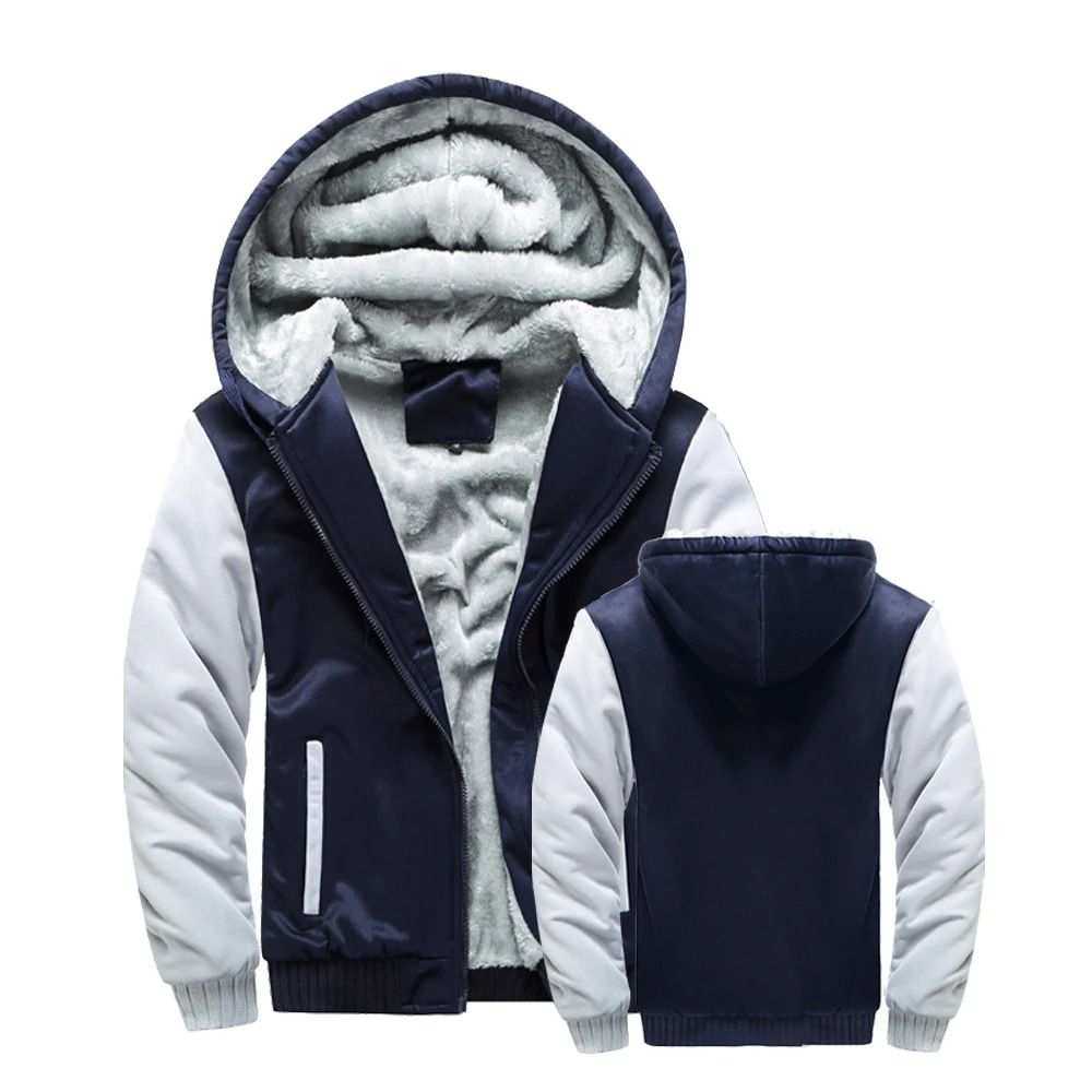 Mens Winter Fleece Hooded Jacket Warm Thick Zipper Coat