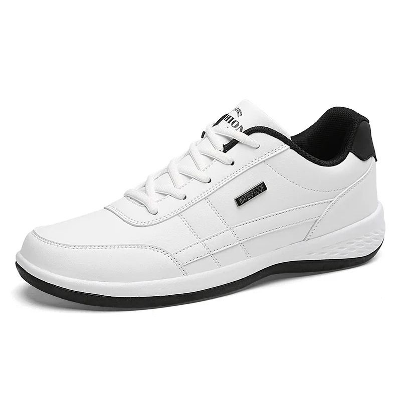 Mens Waterproof Artificial Leather Lace Up Sneakers Lightweight and Comfortable