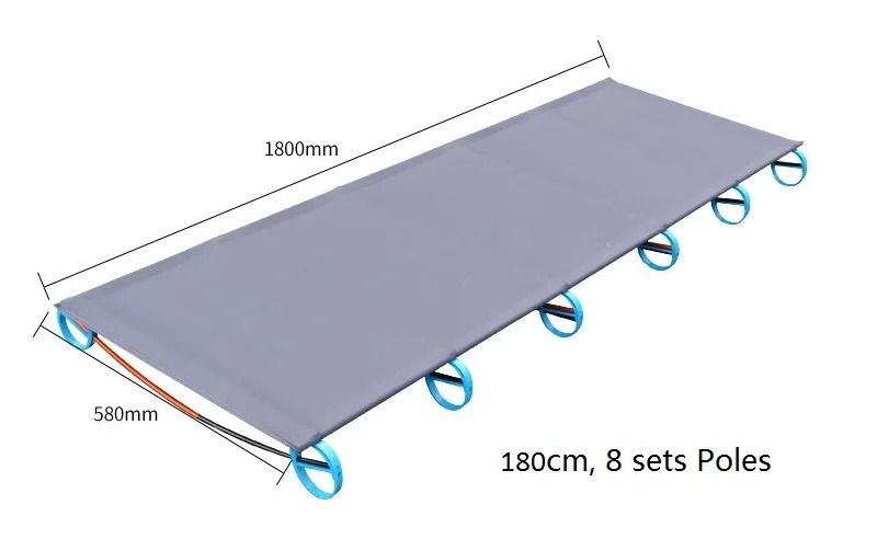 Camping Tent Folding Cot Ultralight 180cm Single Portable Bed with Alloy Frame