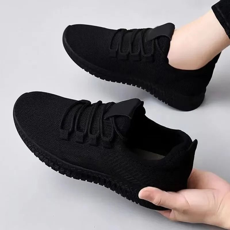 Womens Breathable Non Slip Platform Casual Sneakers Black 2024