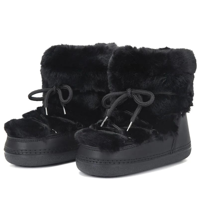 Womens Winter Snow Boots Fur Lined Waterproof Platform Ski Boots