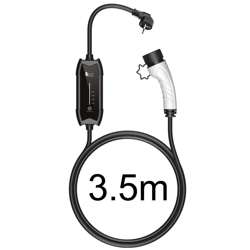 Feyree EV Charger Type2 16A 3.5KW Portable Charging Box with Adjustable Current and 3.5m Cable