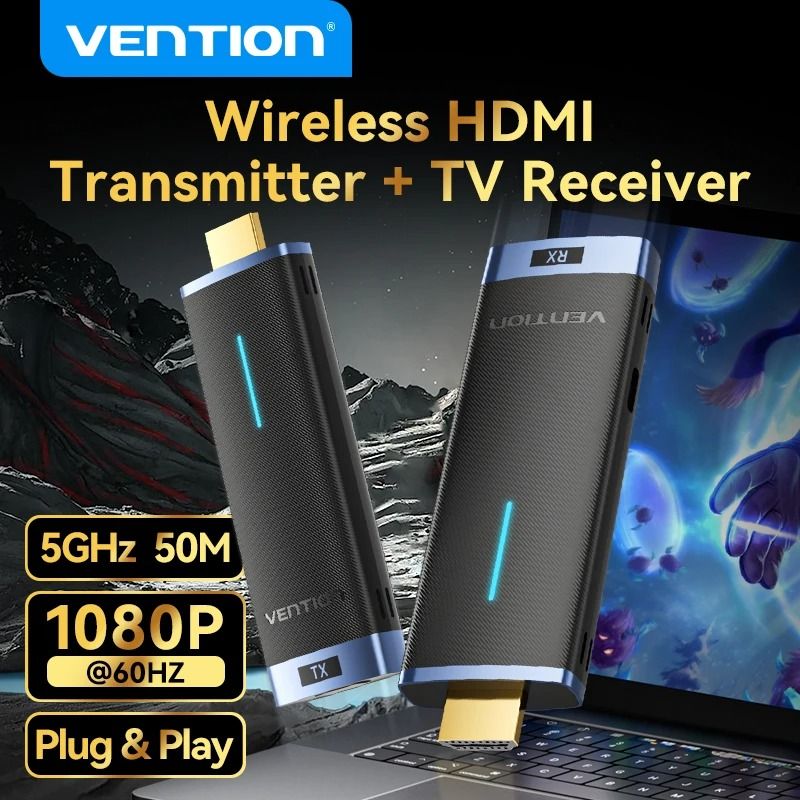 Vention Wireless HDMI Video Transmitter and Receiver Extender Kit